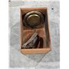 Image 1 : Cowbell, Cream Can Lid, Wood Crate
