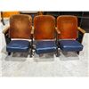 Image 1 : Antique Movie Theatre Seats, 65”L
