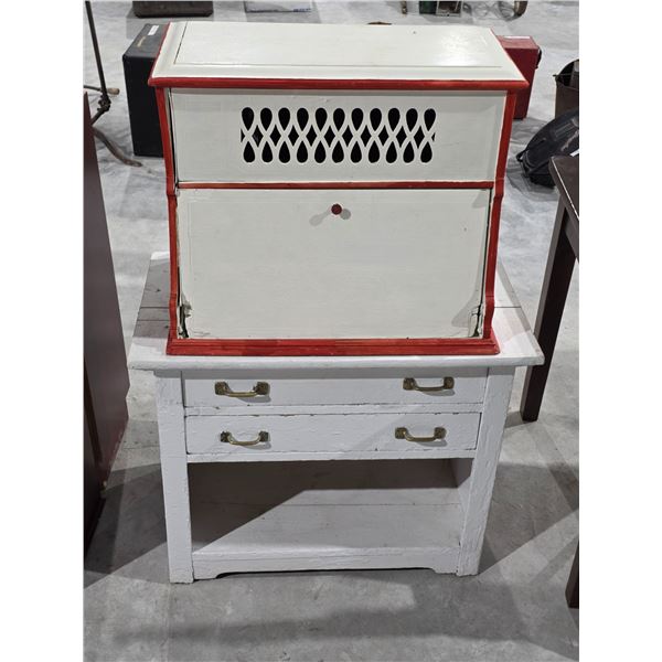 (2) Wood Cabinets and Cutlery (Some Silver)