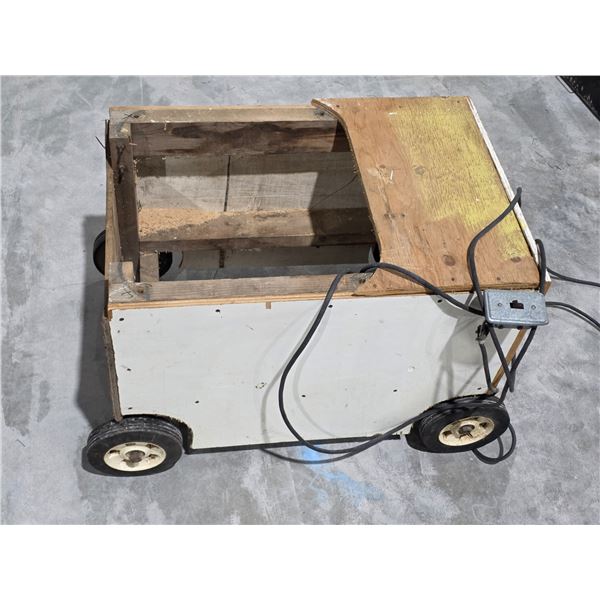 Vintage Homemade Rolling Shop Cart Base w/ Electrical Switch Component