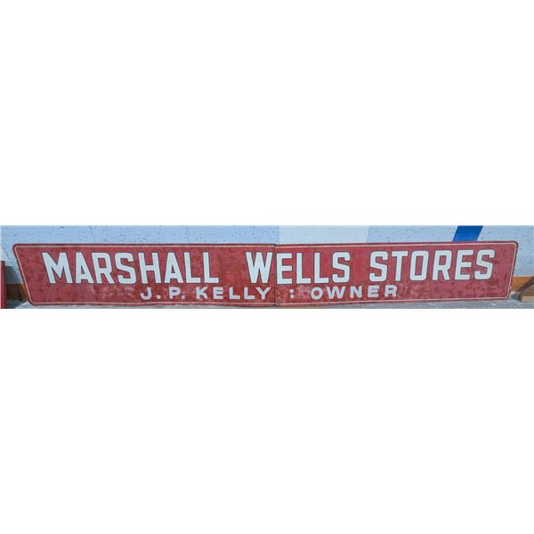 Large Vintage Marshall Wells Stores J.P.kelly Two Signs Welded together Large 239x30" Sign