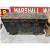 Image 1 : Antique Rolling Wood Storage Chest 32x23x55