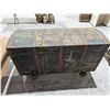Image 5 : Antique Rolling Wood Storage Chest 32x23x55