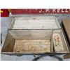 Image 6 : Antique Rolling Wood Storage Chest 32x23x55