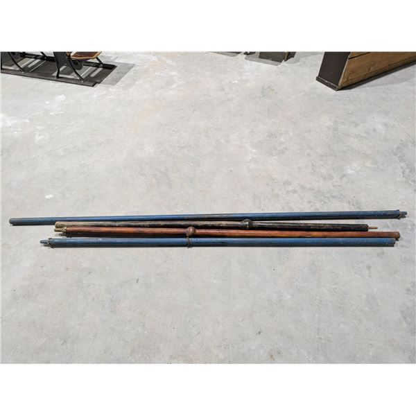 (4) Vintage Wooden Flag Poles (3) 89"L (1) 106"L