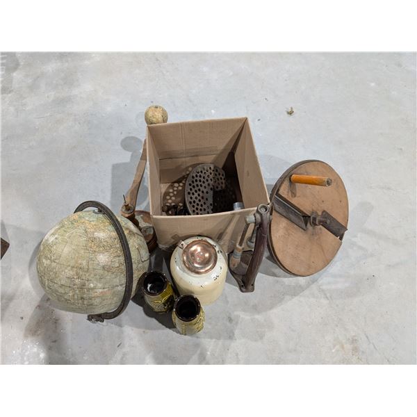 Vintage Globe, vase Decor, and etc. As Shown