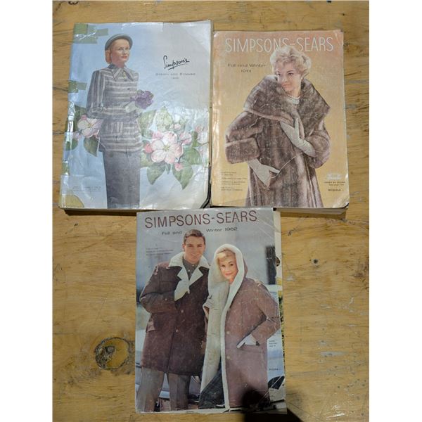 (3) vintage Simpson Sears Catalogs 1950,61-62