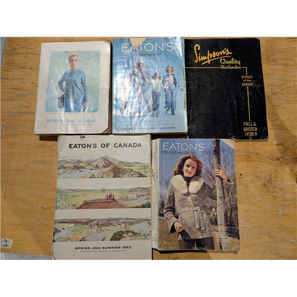 (5) Vintage Catalogs From the 20th Century 9Eatons, and etc.)