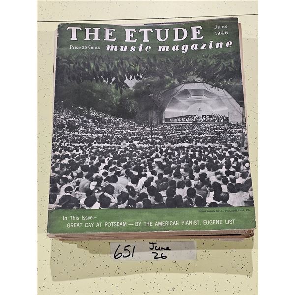 Stack of “The Etude” Music Magazine from 1940’s
