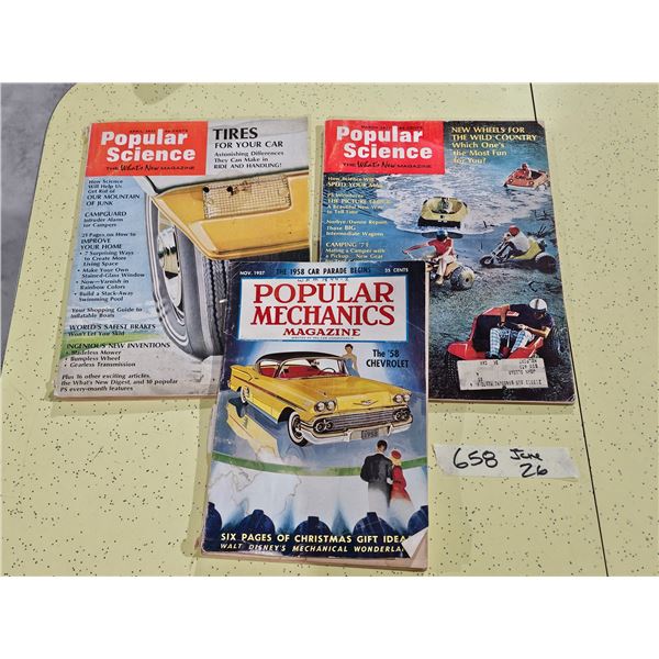 (3) Vintage Popular Science/Mechanics Magazines
