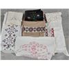 Image 1 : Lot of Embroidered Linens – Doilies, Pillowcases, etc.