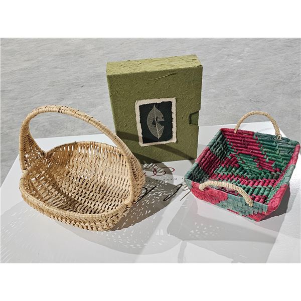 (2) Vintage Baskets & Handmade Photo Album