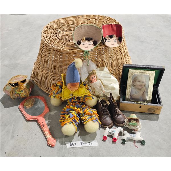 Antique/Vintage Children’s Lot inc. Red Cross Hospital Veteran Crafted Doll w/Tag
