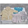 Image 1 : Handmade Vintage Baby (Wool) Coat, (3) Vintage Baby Dresses
