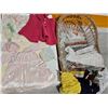 Image 1 : Vintage Basket Bassinet, Doll, Assorted Baby Clothes