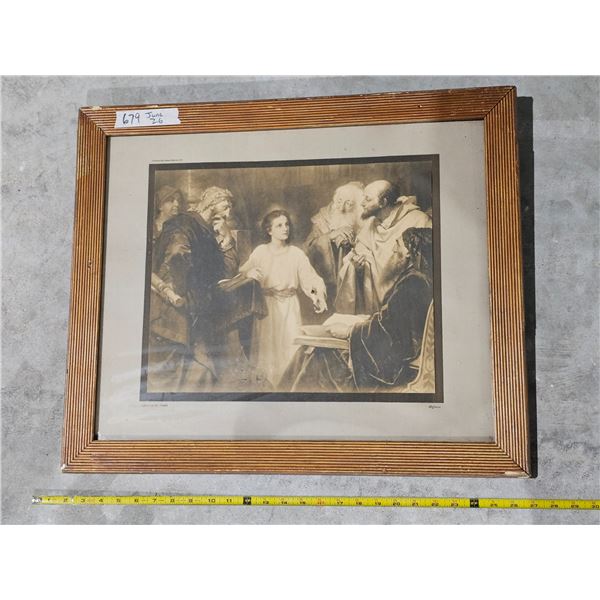 Religious Print “Christ in Temple” by Hoffman