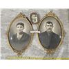 Image 1 : (2) Antique Bubble Glass Portraits, Wicker Souvenir Photo Tray (RPPC Saskatoon Methodist Church)