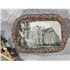 Image 4 : (2) Antique Bubble Glass Portraits, Wicker Souvenir Photo Tray (RPPC Saskatoon Methodist Church)