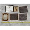 Image 1 : Wall Plaques, Vintage "Charlotte" Framed Print, etc.