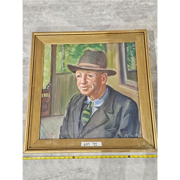 Vintage Oil Painting by F.V. Holtman