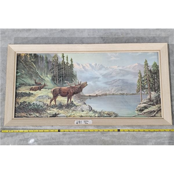 Vintage Elk Painting