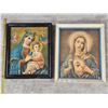 Image 1 : Antique/Vintage Madonna & Child Icon Print & Sacred Heart of Mary