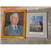 Image 1 : Mixed Framed Art Lot - Tommy Douglas Quote Print & Portrait Painting