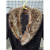 Image 2 : Vintage Black Crepe Dress w/ Fox Fur (?) Trim, 45” Length