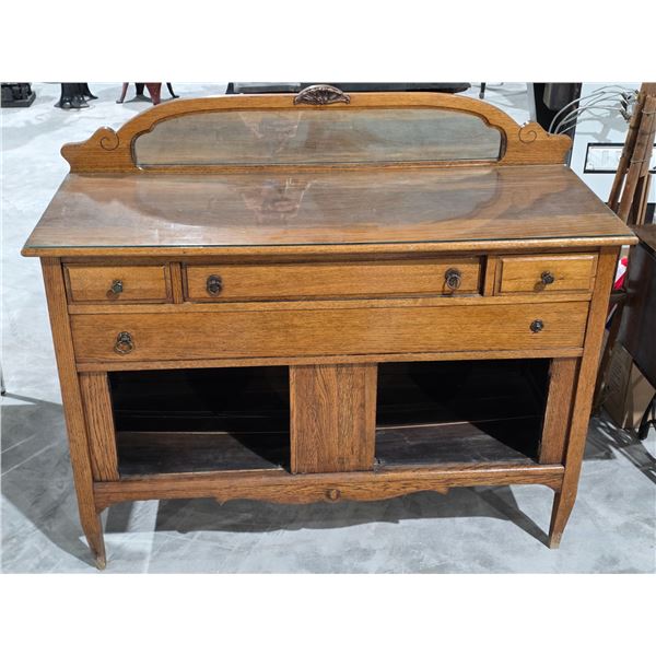 Antique Buffet with Mirror – 52”x 20”x 45”H