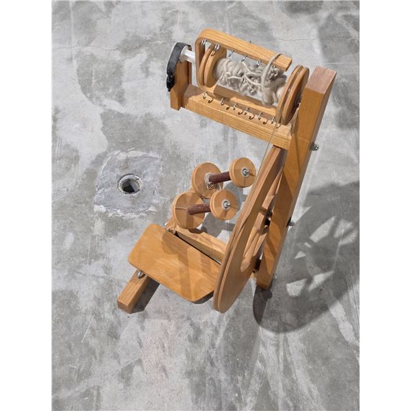 Vintage 1990s Louet S51 Spinning Wheel w/ Extra Bobbin Holder & Bobbins - Made In England
