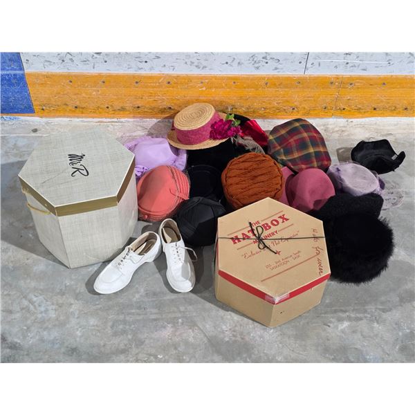 Lot of Vintage Hats, Vintage Nurses Shoes
