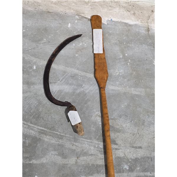 Antique Ukrainian Scythe and Bread Paddle