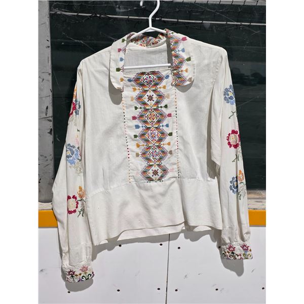 Vintage Traditional Ukrainian Embroidered Shirt