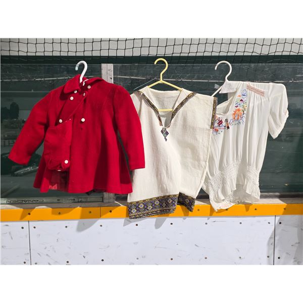 Vintage Clothing items – Child’s Red Wool Coat, Embroidered Shirts