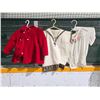 Image 1 : Vintage Clothing items – Child’s Red Wool Coat, Embroidered Shirts