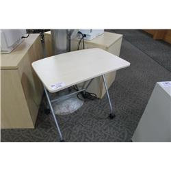 Maple Folding Student / Sales Desk On Wheels