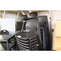 Black Plastic Heavy Duty Stacking Chair