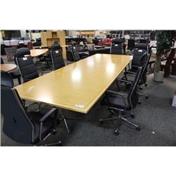 14Ft Maple Inlayed Boardroom Table