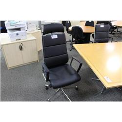 Black Euro Designer High Back Executive Leather