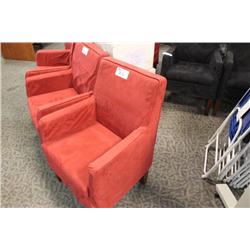 Red Microfibre Lounge Chair