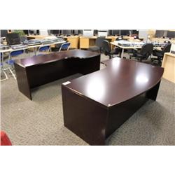 Mahogany Executive Corner Desk With Matching
