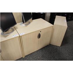 Maple Low 2 Door Locking Storage Cabinet