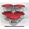 Image 1 : LOT OF 5 ANCHOR HOCKING 8 CUP/ 2L BATTER BOWLS