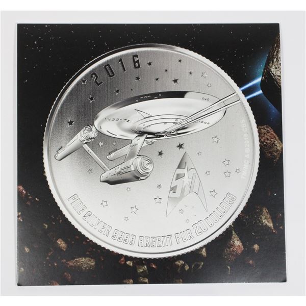 2018 1/4 OZ STAR TREK ENTERPRISE $20 FINE SILVER