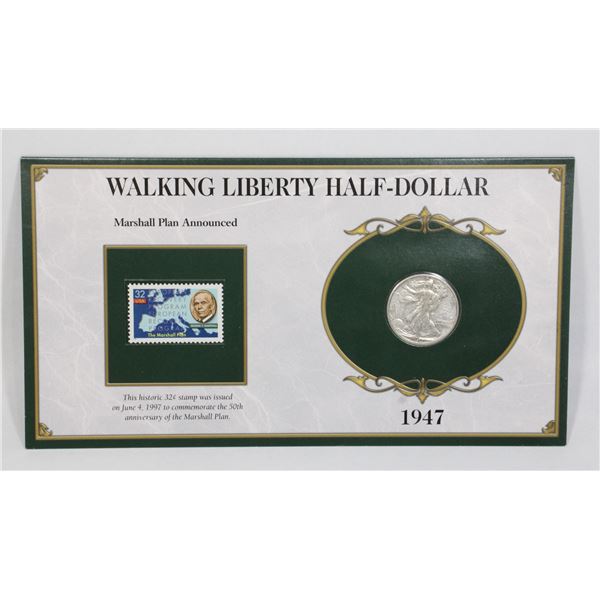 1947 WALKING LIBERTY SILVER HALF DOLLAR