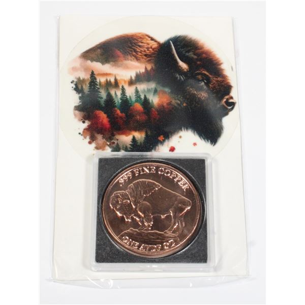 1OZ BUFFALO COPPER ROUND WITH CARD