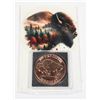 Image 1 : 1OZ BUFFALO COPPER ROUND WITH CARD