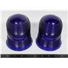 Image 1 : PAIR OF VINTAGE COBALT BLUE RUNWAY LIGHT LENSES
