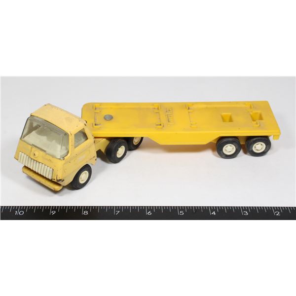 VINTAGE MINI TONKA YELLOW CAR CARRIER SEMI TRUCK P