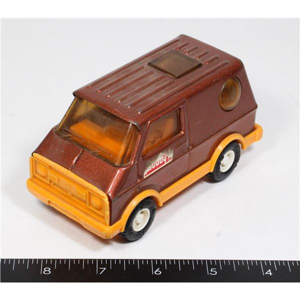 VINTAGE BROWN & YELLOW BUDDY L DIECAST TOY VAN 197
